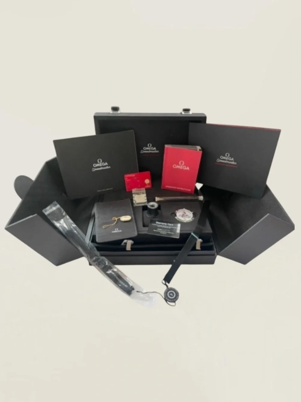 OMEGA SPEEDMASTER PROFESSIONAL MOONWATCH 1861 QUADRUPLE BOX COMPLETE SET…